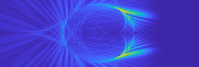 The normed z-component of the H field incident on a cylinder